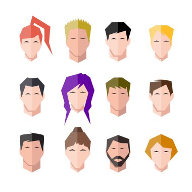 Icons insan yüzü set