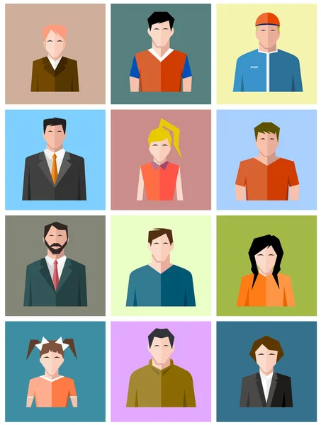 Set of icons of different people — Stock Vector