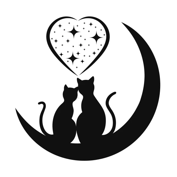 Pisici îndrăgostite — Vector de stoc