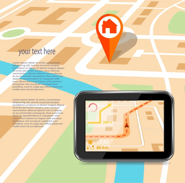 Pokládání GPS trasy cestování, cestovní ruch — Stockový vektor