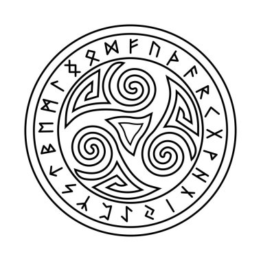 Mühür vektör illüstrasyonlu İskandinav sembolü