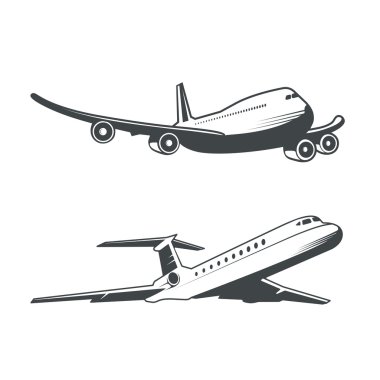 silhouette of passenger plane clipart