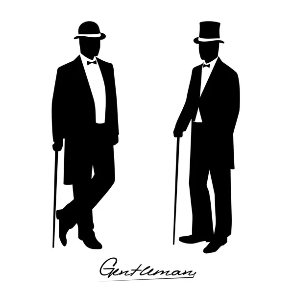 Silhouette d'un gentleman en smoking — Image vectorielle