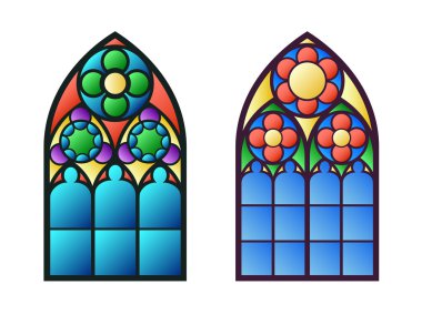 Gotik windows Vintage çerçeveler kilise Dekoratif merdivenler