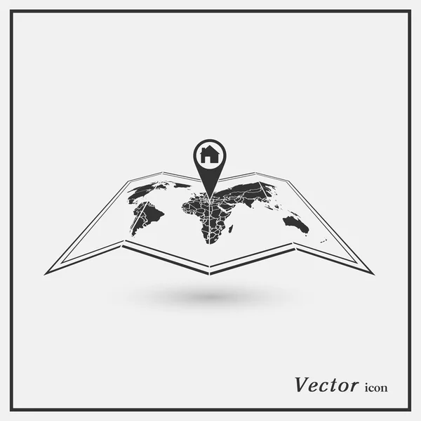 Icon map of the world — Stock Vector