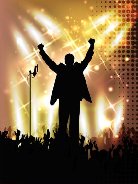 Spot ışığına karşı etkin siyasetçiyi selamlama