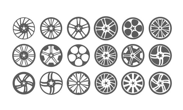 icon car wheel silhouette