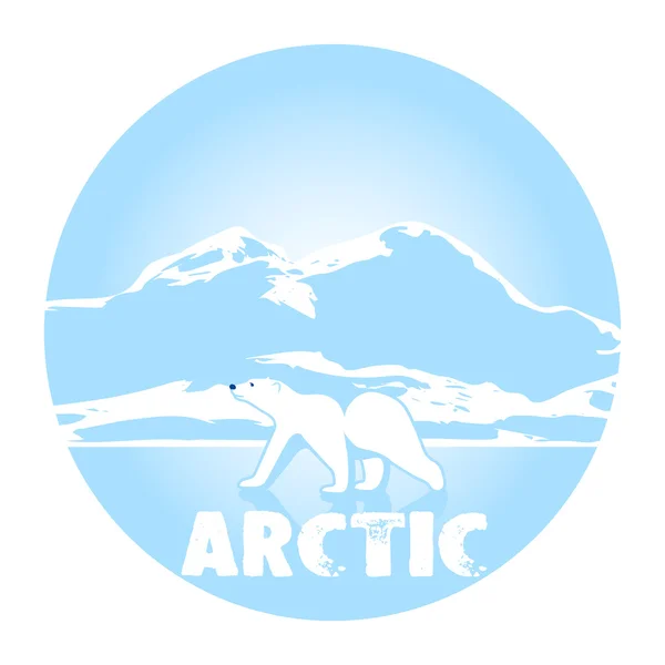 Ours polaire contre les glaces un symbole de l'Arctique — Image vectorielle