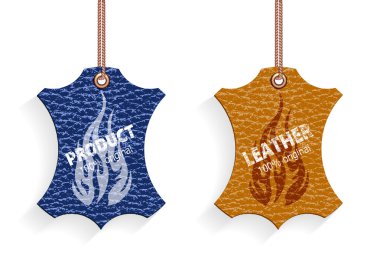 farklı çiçeklerin deri etiket