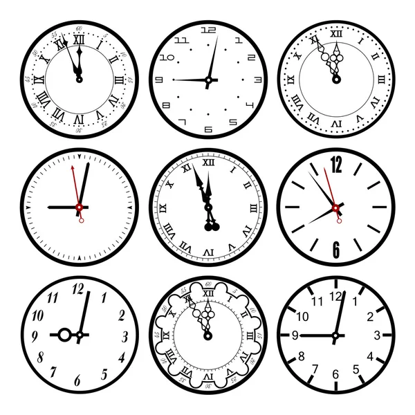 Nastavit ciferníky hodin — Stockový vektor