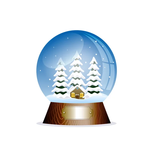 Christmas speelgoed sneeuw globe — Stockvector