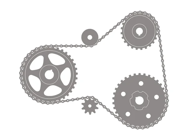 Versnelling keten transmissie — Stockvector