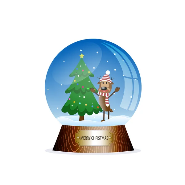 Christmas speelgoed sneeuw globe — Stockvector