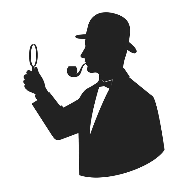 Silhouette sleuth on a white background — Stock Vector