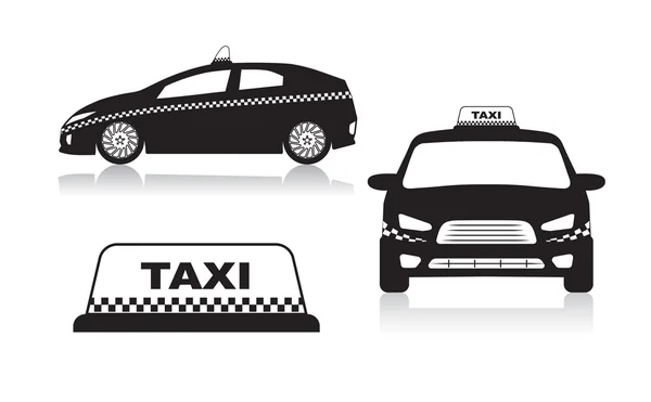 Iconos de taxi coche — Vector de stock