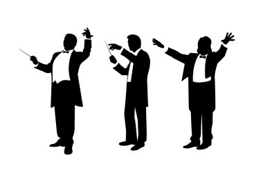 silhouette of conductor clipart