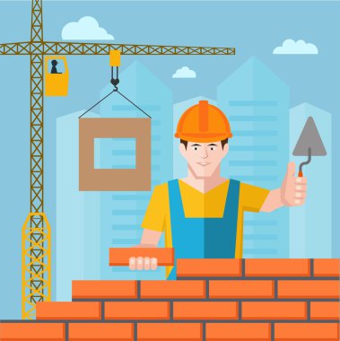 Neşeli mason düz stil.