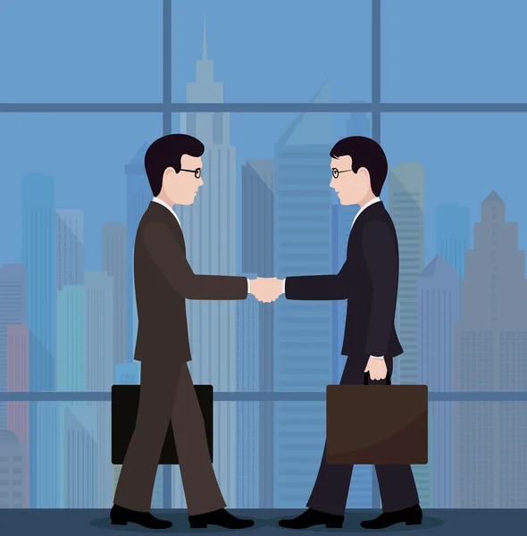 The meeting of businessmen. conclusion of the transaction. — Stock Vector