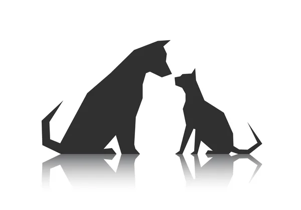 Abstract silhouette Pets from sharp corners — Stock Vector