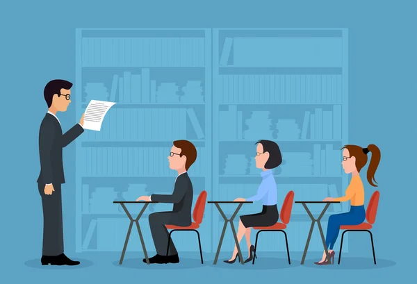 Bir grup öğrenci. Eğitim Semineri. Seyirci düz stil konuşma