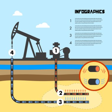 araştırma şeyl fosil vektör çizim infographics düzeni