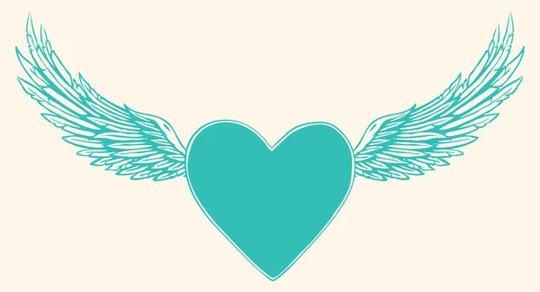 Vector illustration of winged heart — Stock Vector