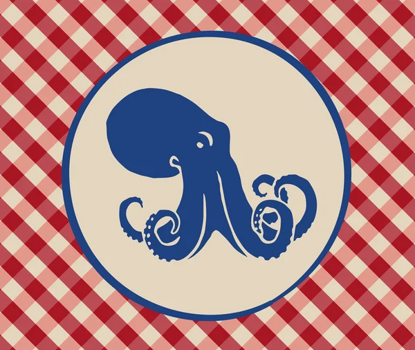 Vintage illustration of octopus — Stock Vector