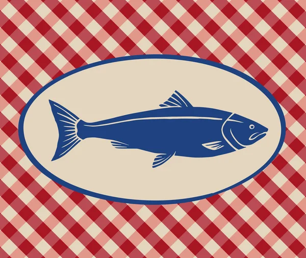 Ilustración vintage del salmón — Vector de stock