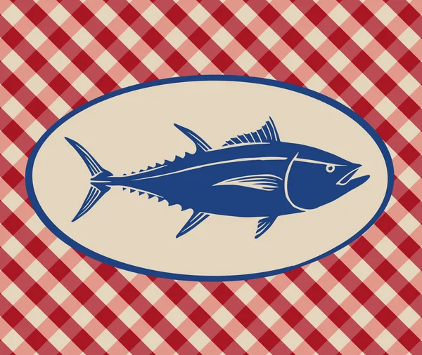 Vintage illustratie van tonijn — Stockvector
