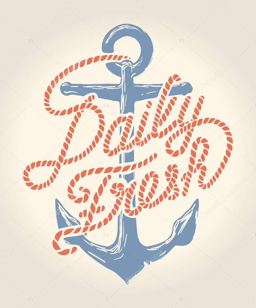 Daily fresh rope text over anchor illustration 