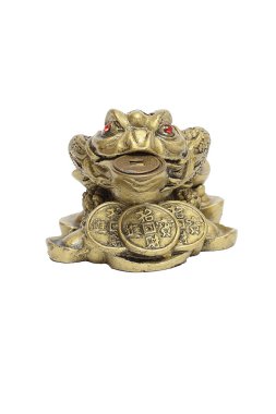 Heykelcik iyi şans getirmesi için para ile bir kurbağa