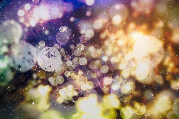 Kerstverlichting Gold Holiday Nieuwjaar Abstract Glitter Defocused Achtergrond Met Knipperende — Stockfoto