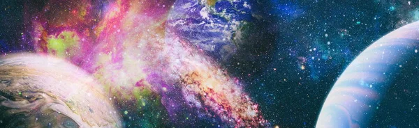 Космічний Фон Туманностями Зорями Зображення Елементів Надане Наса — стокове фото