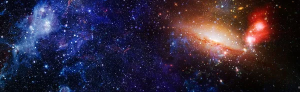 自由空間にある惑星と銀河の星 明るい星の星雲 遠くの銀河 抽象的なイメージ Nasaによって提供されたこの画像の要素 — ストック写真