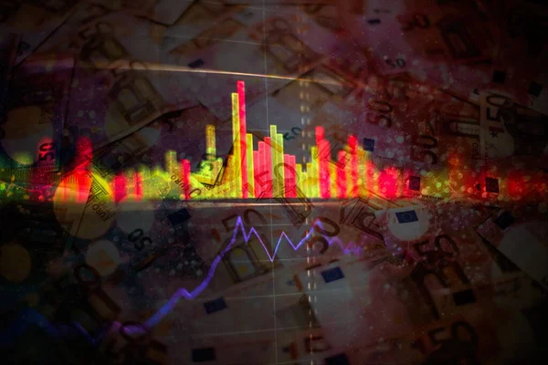 Professional market analysis. Office monitor background. Busines analysing stock market data on a monitor.