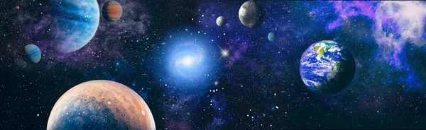 Πλανήτης Και Αστέρι Πάνω Από Γαλακτώδες Φόντο Τρόπο Μπλε Πλανήτη — Φωτογραφία Αρχείου