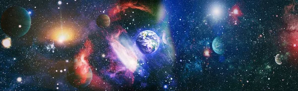 Terra Espaço Globo Terra Com Estrelas Fundo Nebuloso Terra Galáxia — Fotografia de Stock