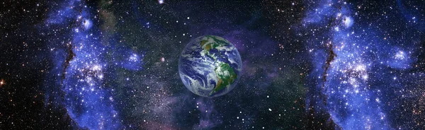 Widok Planety Ziemia Światowy Globus Kosmosu Polu Gwiazdy Ukazującym Teren — Zdjęcie stockowe