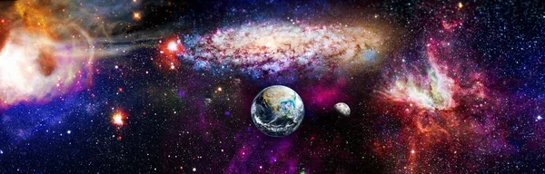 Beau Fond Globe Cosmique Terre Sur Fond Abstrait Galaxie — Photo