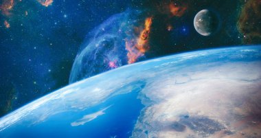 Yıldız nebulası ve kozmik toz, kozmik gaz kümeleri ve uzayın derinliklerindeki takımyıldızları. Uzay bilimi projesi için ideal,