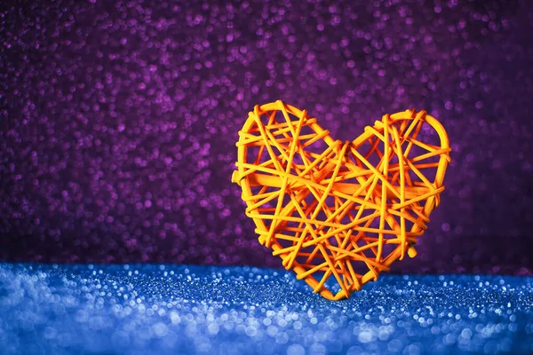 Conceptual Heart Glittery Background Defocused Lights Valentine Day Background — Stock Photo, Image