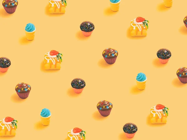 Minimal  concept.Trendy Candy pattern made with various  candy o