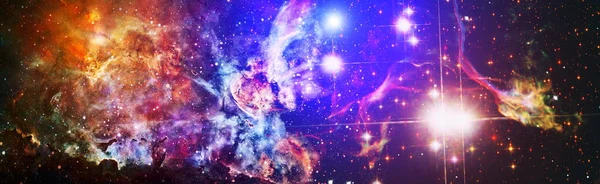 Kolorowy Kosmos Gwiezdnym Pyłem Mleczną Drogą Magiczna Galaktyka Kolorów Nieskończony — Zdjęcie stockowe