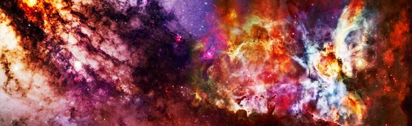 Starfield Poussière Étoiles Nébuleuse Galaxy Fond Créatif Collage Sur Espace — Photo