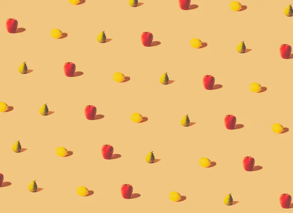 Minimales Konzept Trendy Fruchtiges Muster Aus Verschiedenen Früchten — Stockfoto