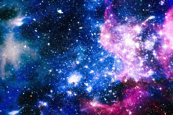 Milky way cosmic background. Star dust and pixie dust glitter space backdrop. Space stars and planet conceptual image.