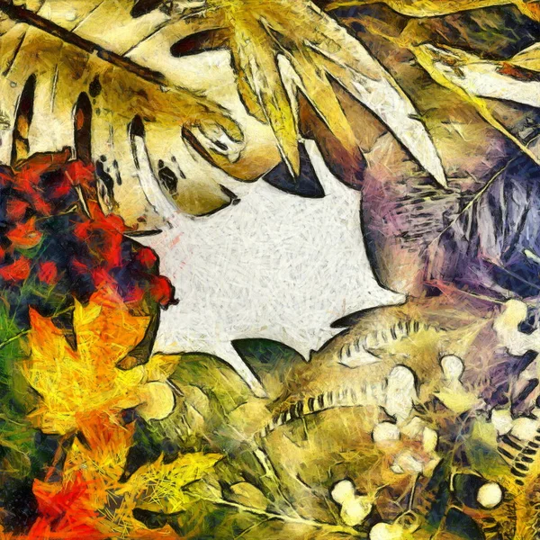 Концепція Природи Змішування Акрилових Фарб Сучасне Мистецтво Барвистий Весняний Квітковий — стокове фото
