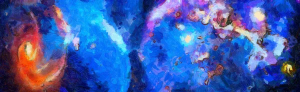 Abstract colorful watercolor for background. space hand painted watercolor background. abstract galaxy painting. cosmic texture with stars