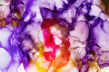 Gökyüzü rengi, Beyaz ve Altın Çizgiler. Donuk Arka plan Noktaları. Akrilik boyaları karıştırıyorum. Modern sanat. Mermer dokusu. Alkol mürekkep renkleri yarı saydam