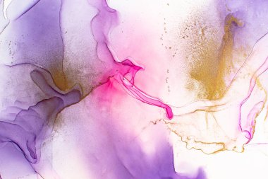 Altın parıltılı toz dokusuyla arka plan tasarımı. Mavi soyut. Gökyüzü rengi, Beyaz ve Altın Çizgiler. İstifçi Arkaplan Sıçraması. Su Mürekkebi Morbilli.